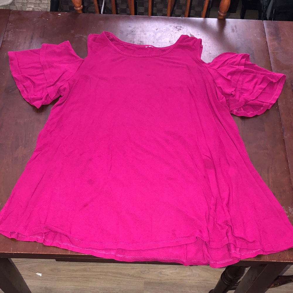 Cold-Shoulder Ruffle Sleeve Top